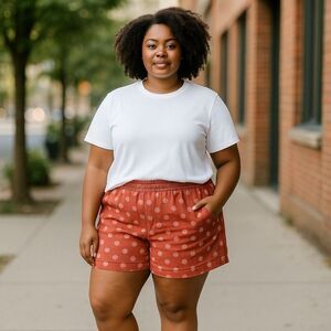 Universal Threads Women's 2XL Red Polka Dot Shorts Summer Casual